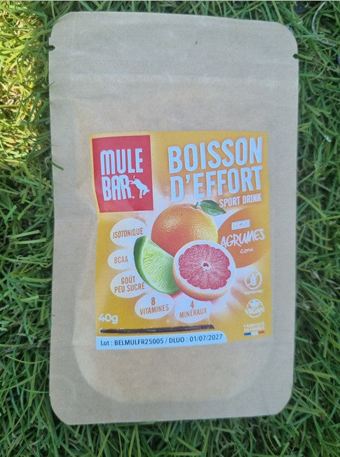 Boisson de l'effort Mulebar agrumes 40g dose unitaire