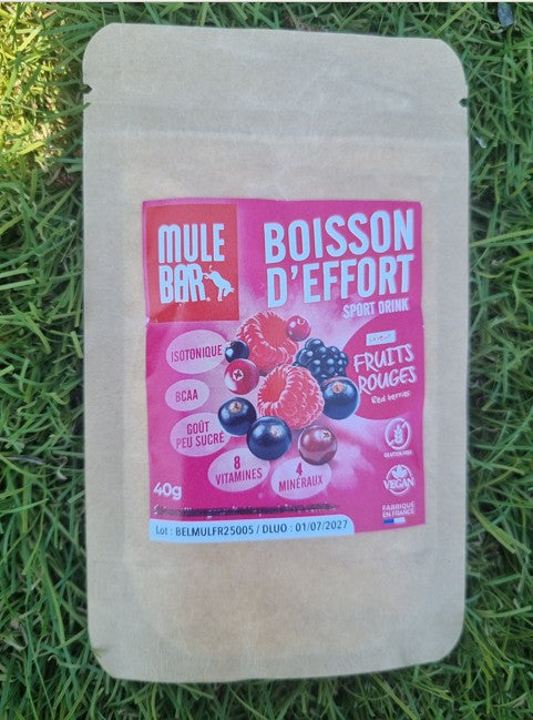 Boisson de l'effort Mulebar fruits rouges 40g dose unitaire