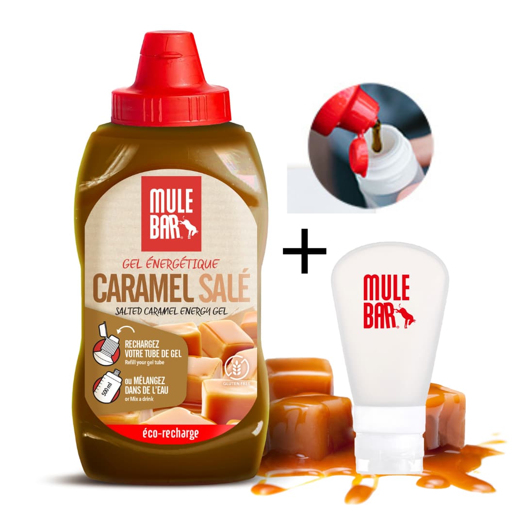 Offre promo écorecharge de gel caramel salé Mulebar 444g avec fiole 60 ml