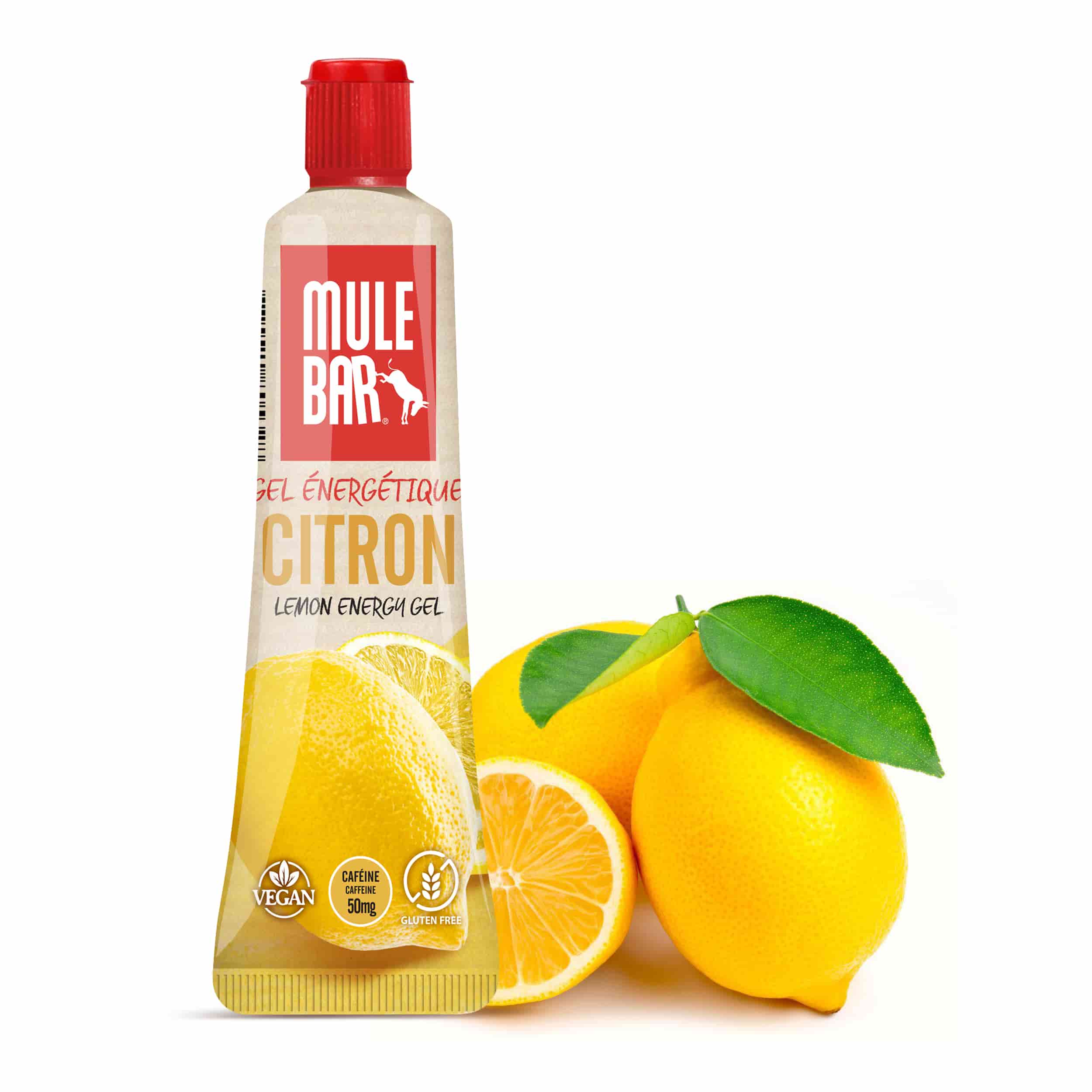 Gel énergétique vegan et sans gluten Mulebar citron gingembre guarana