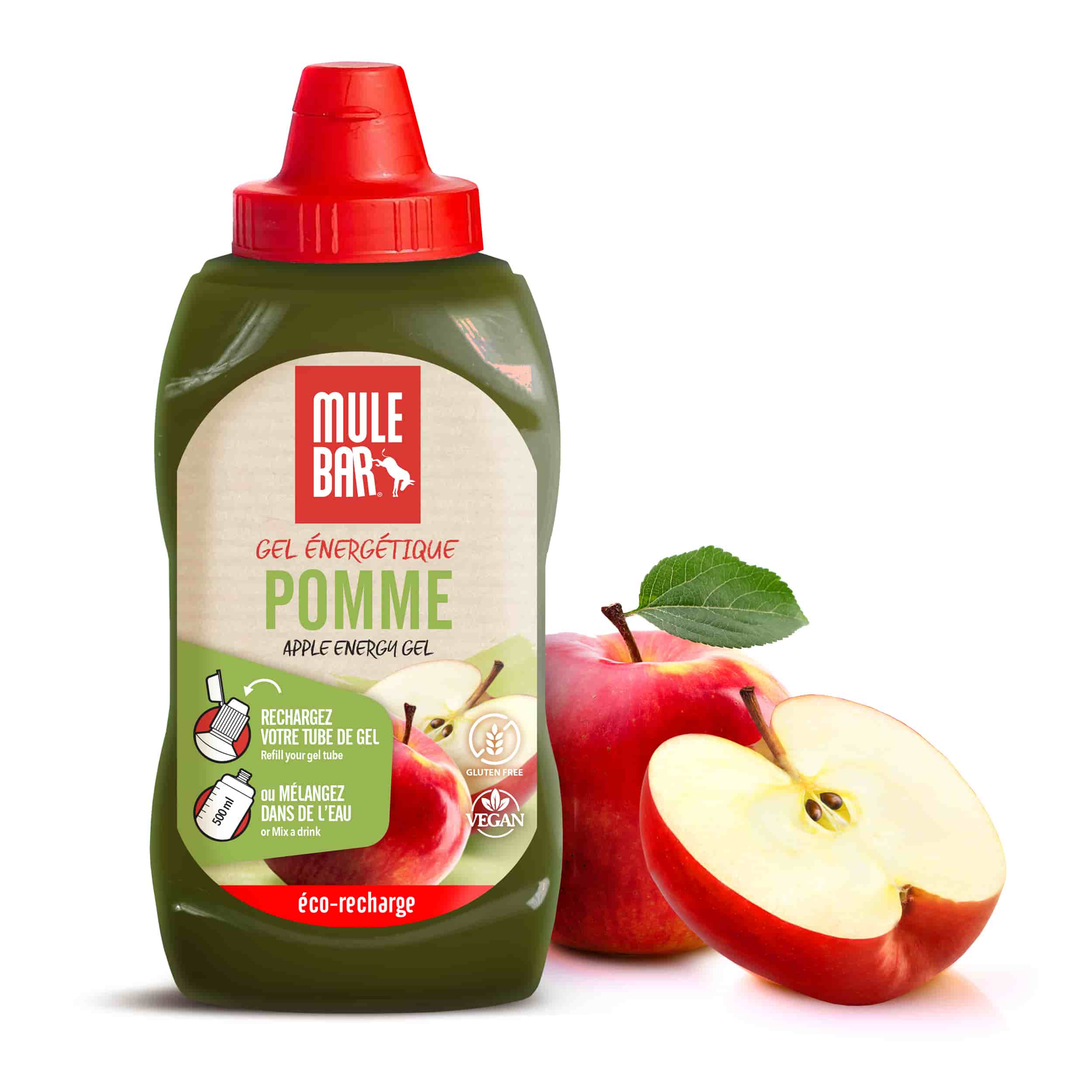 Ecorecharge de gel énergétique Mulebar Pomme