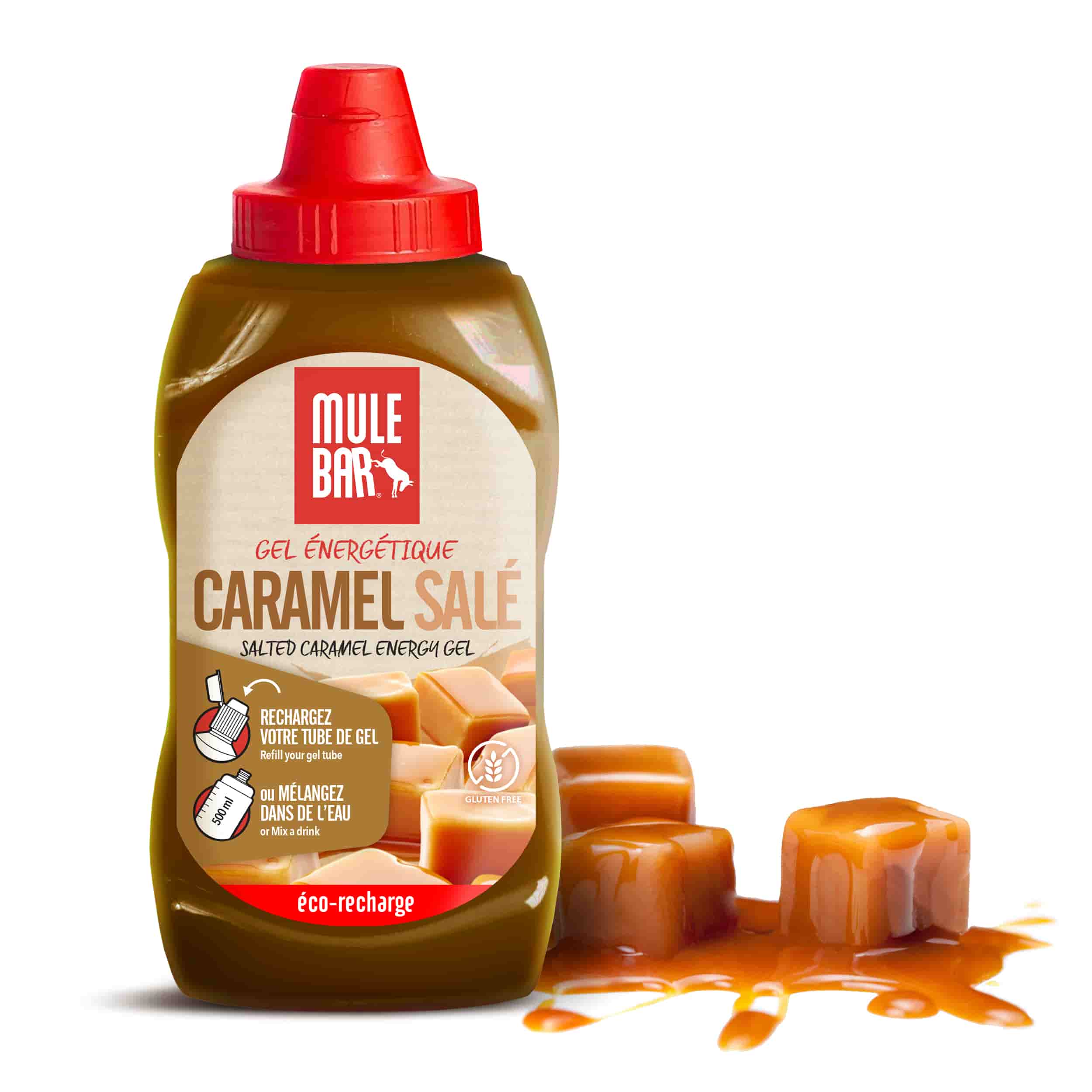 Ecorecharge de gel énergétique Mulebar Caramel salé 444g