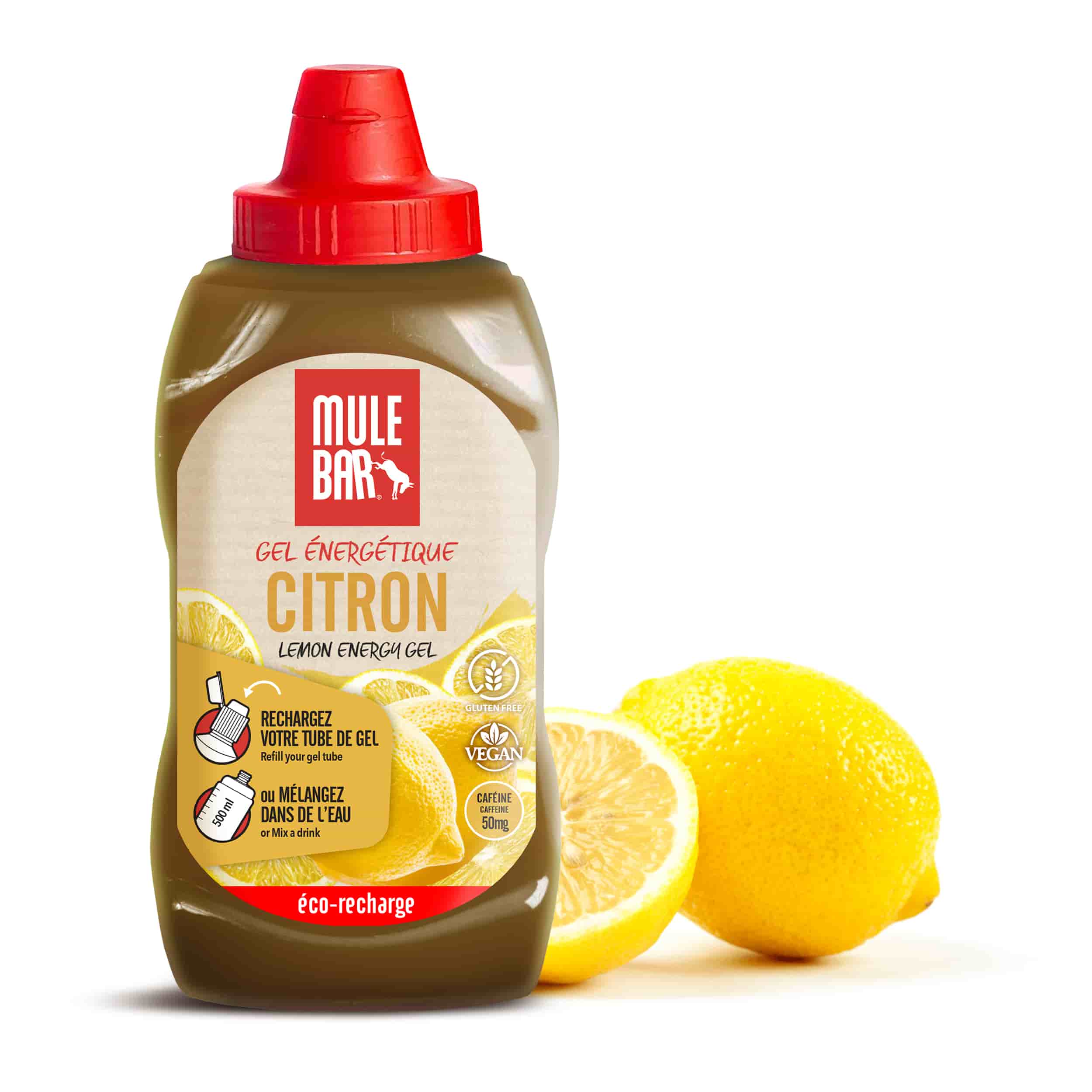 Ecorecharge de gel énergétique Mulebar Citron 444g
