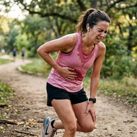 Joggeuse souffrant d'un point de côté