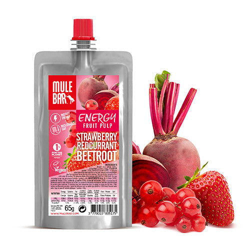 Compote énergétique vegan Mulebar fraise groseille betterave