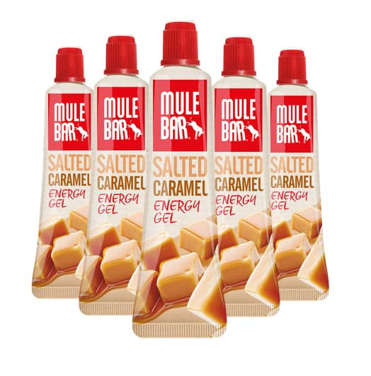 Lot de 5 gels énergétiques sans gluten Mulebar Caramel salé