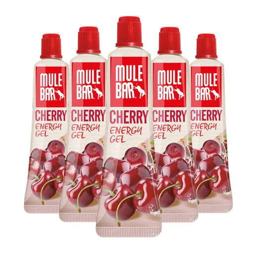 Lot de 5 gels énergétiques vegan et sans gluten Mulebar Cerise