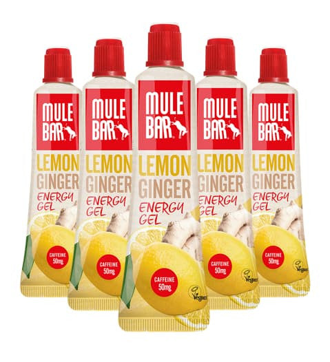 Lot de 5 gels énergétiques vegan et sans gluten Mulebar Citron