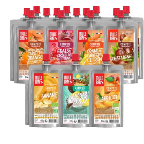 Pack Découverte Intense 20 compotes énergétiques Mulebar 65g