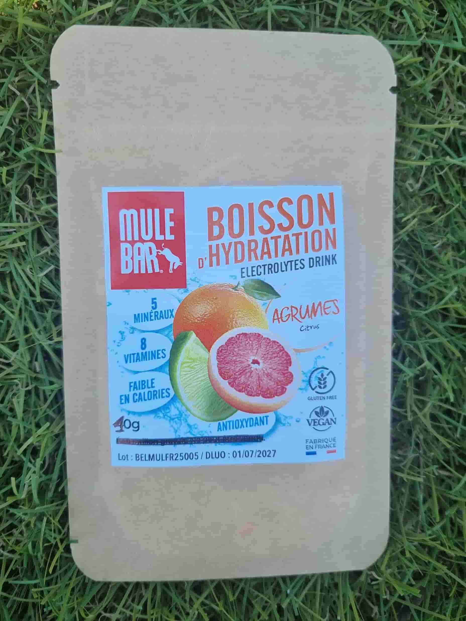 Boisson d’hydratation en poudre Mulebar agrumes 10g dose d'essai
