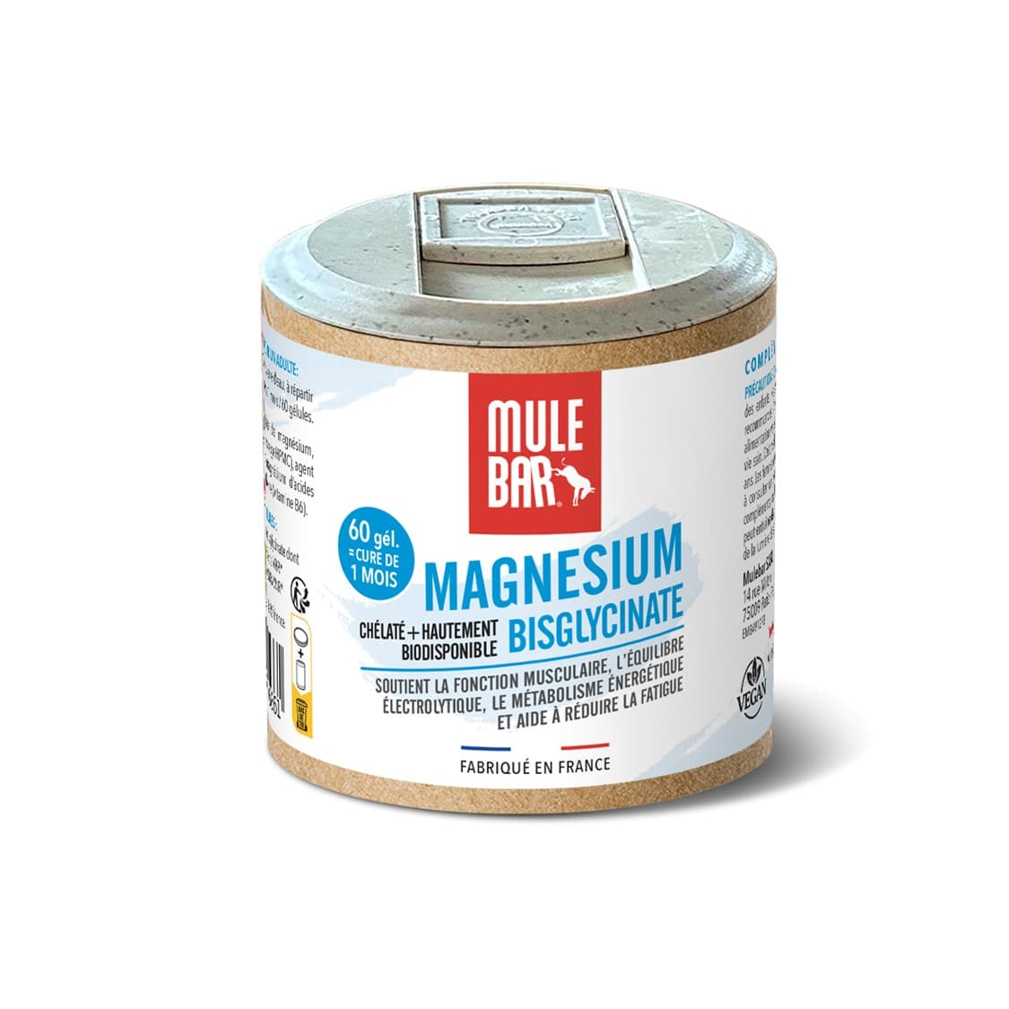 Pilulier magnesium bisglycinate mulebar