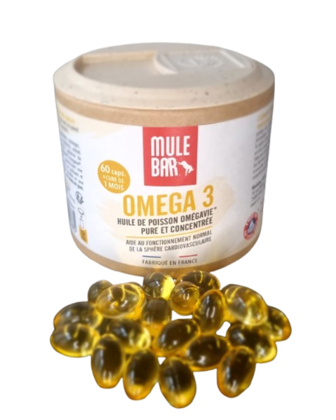 Pilulier omega 3 Mulebar avec capsules