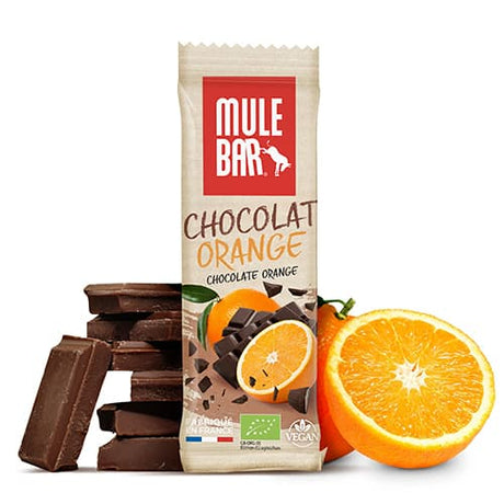 Barre énergétique bio et vegan Mulebar chocolat orange 40g