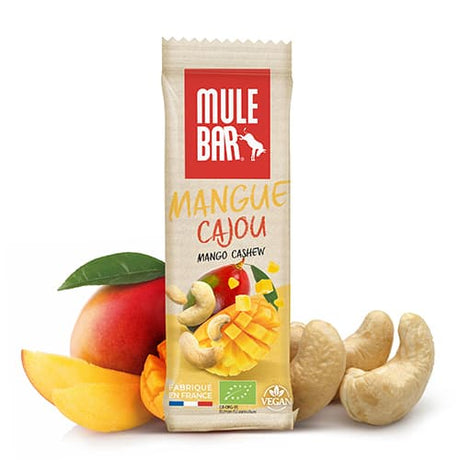 Barre énergétique vegan et bio Mulebar mangue noix de cajou 40g