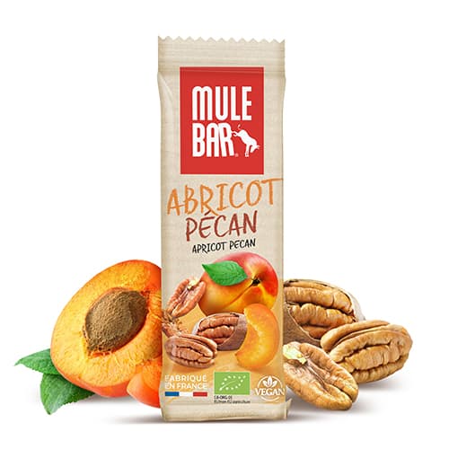 Barre énergétique bio et vegan Mulebar abricot noix de pécan