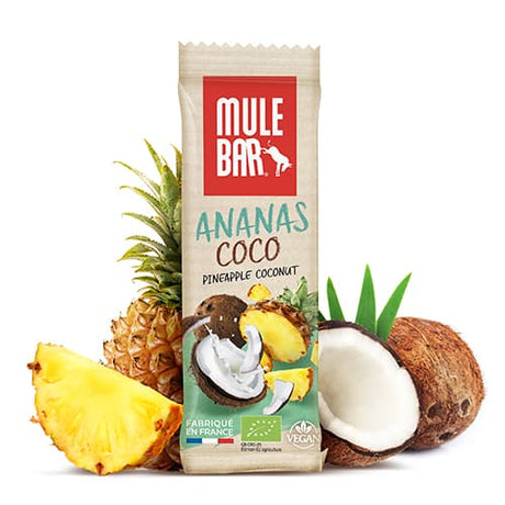 Barre énergétique bio et vegan Mulebar ananas coco baies de goji