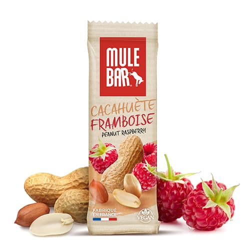 Barre énergétique vegan Mulebar cacahuète framboise