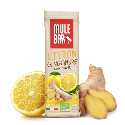 Barre énergétique bio et vegan Mulebar citron gingembre