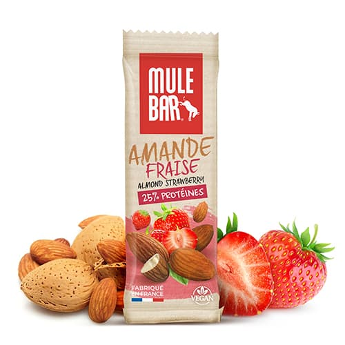 Barre protéinée vegan Mulebar Amande Fraise