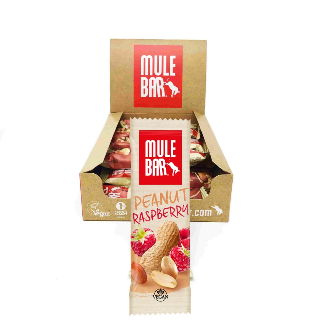 Boite de 15 barres énergétiques vegan Mulebar Cacahuète Framboise