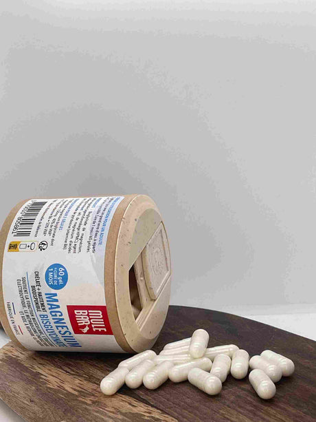 Vu des gélules du magnésium bisglycinate Mulebar