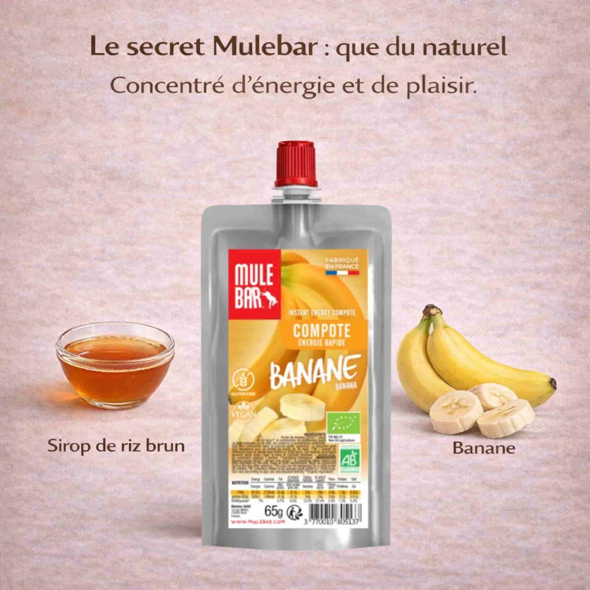 Ingrédients compote énergétique Mulebar banane