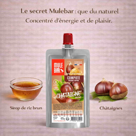 Ingrédients compote énergétique Mulebar chataîgne