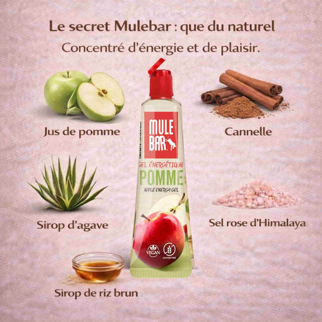 Ingrédients gel énergétique Mulebar pomme