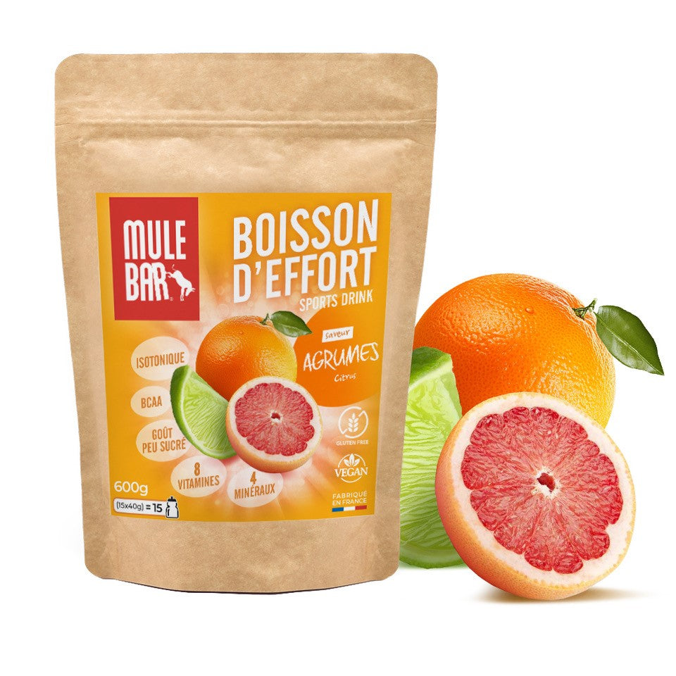 Boisson d'effort en poudre à diluer Mulebar aux agrumes