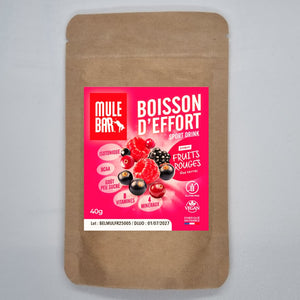 Boisson de l'effort Mulebar fruits rouges 40g dose unitaire
