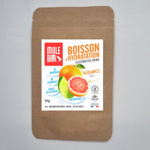 Boisson d’hydratation en poudre Mulebar agrumes 10g dose unitaire