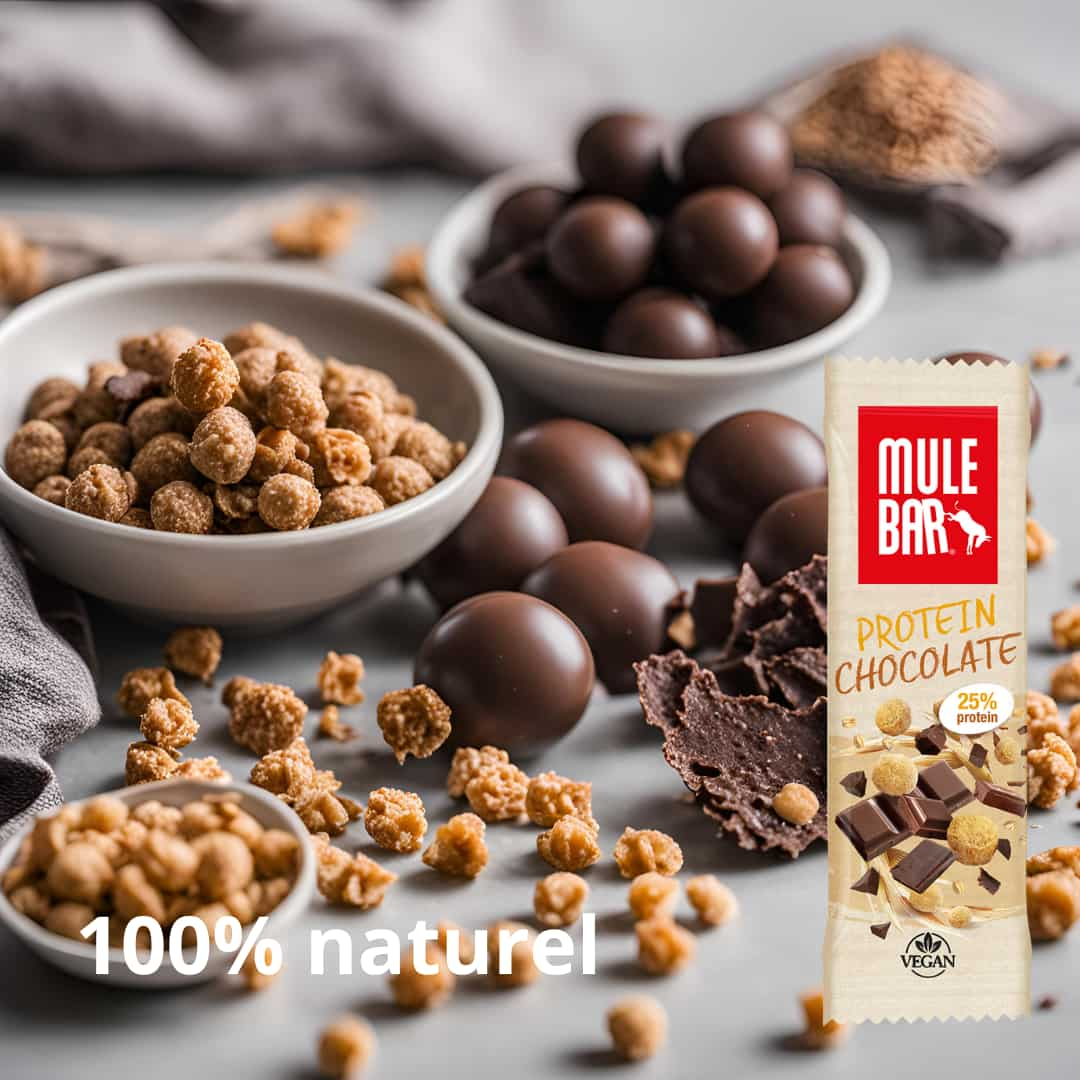 Publicité barre protéinée vegan ulebar chocolat 40g