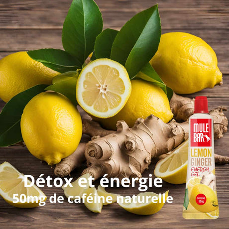 Publicité gel énergétique vegan Mulebar citron gingembre 37g